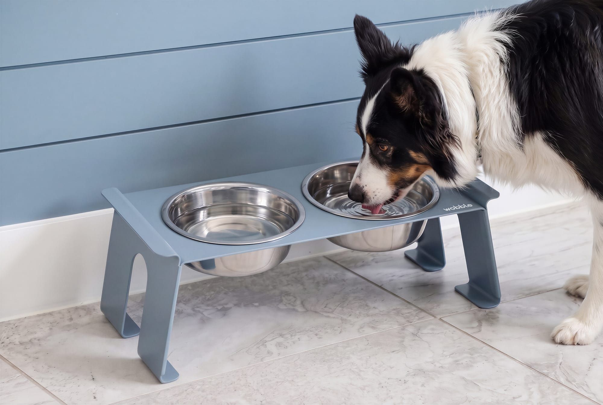 Wobble elevated dog feeder
